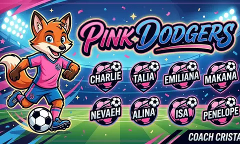 Pink Dodgers Soccer AI image template