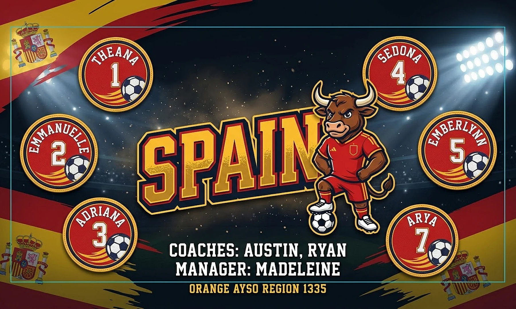 Spain soccer team banner created with AI