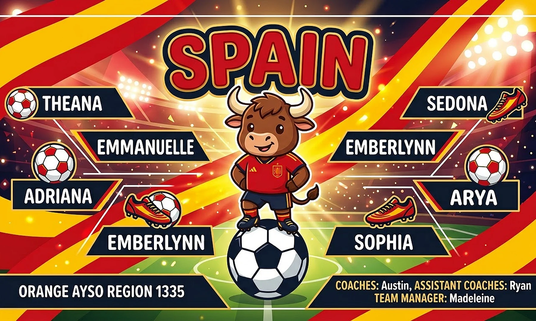 Spain soccer team banner created with AI