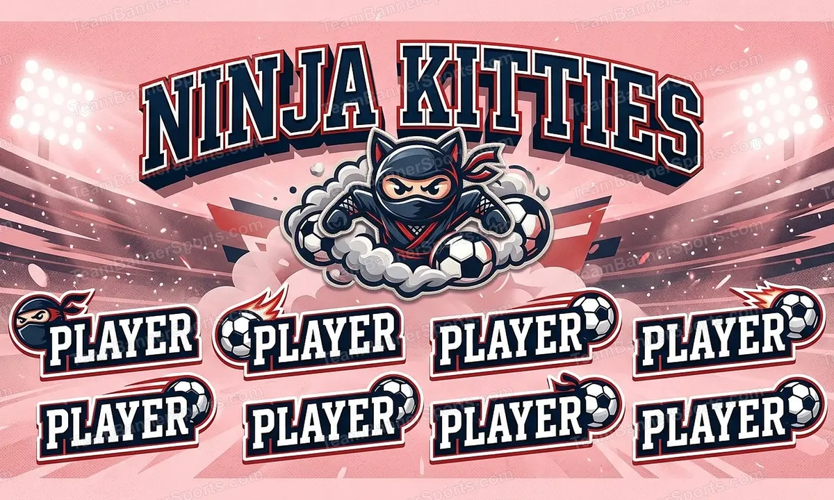 Ninja Kitties soccer team banner created with AI