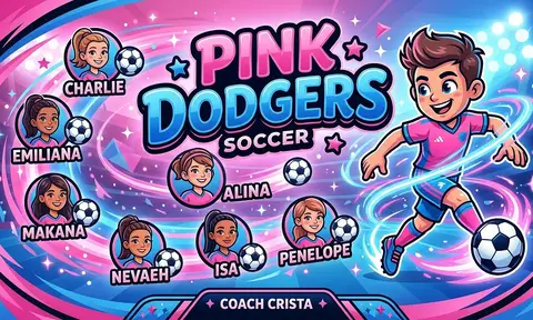 Pink Dodgers Soccer AI image template