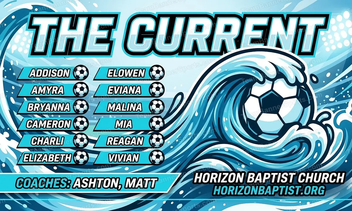 The Current soccer team banner created with AI