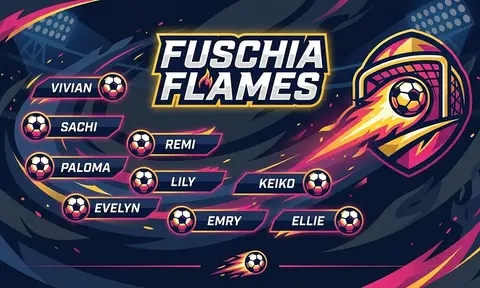 Fuschia Flames Soccer AI image template
