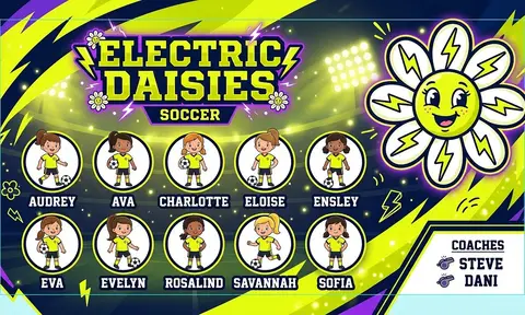 electric Daisies Soccer AI image template
