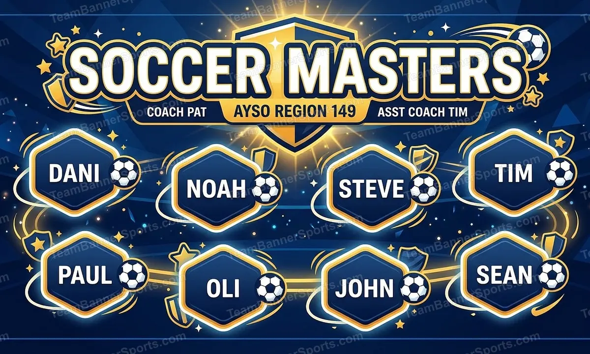 Soccer Masters soccer team banner created with AI