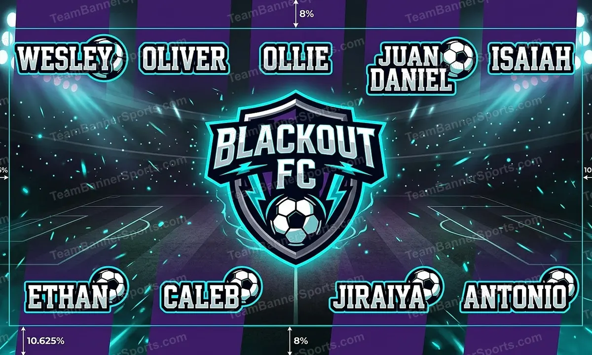 Blackout FC soccer team banner created with AI