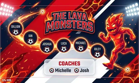 The Lava Monsters Soccer AI image template