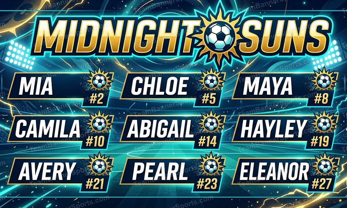Midnight Suns soccer team banner created with AI
