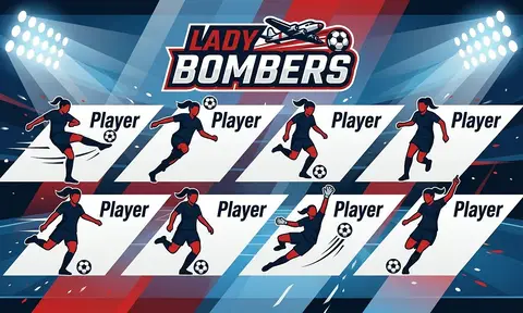 LADY BOMBERS Soccer AI image template