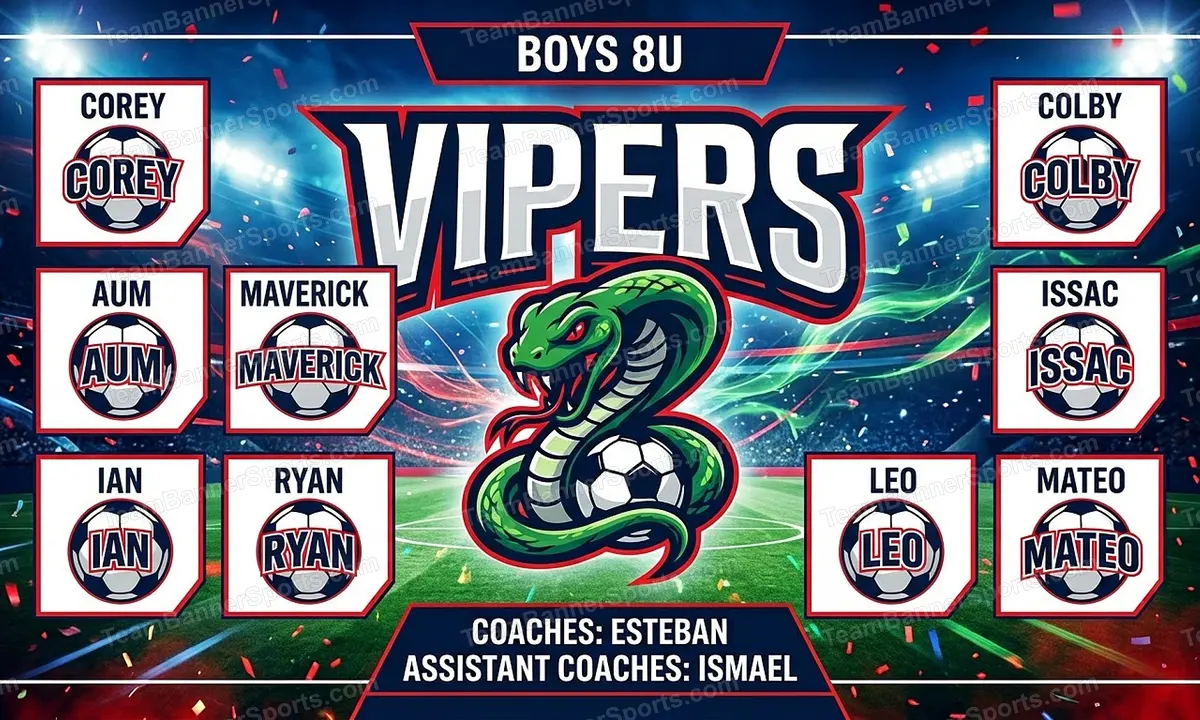 Vipers soccer team banner created with AI