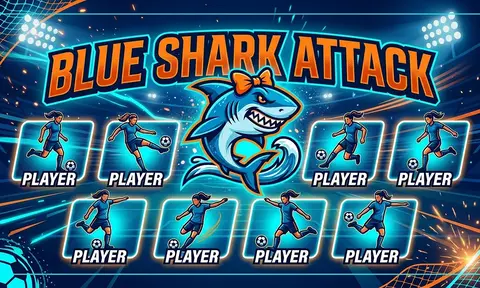Blue Shark Attack Soccer AI image template