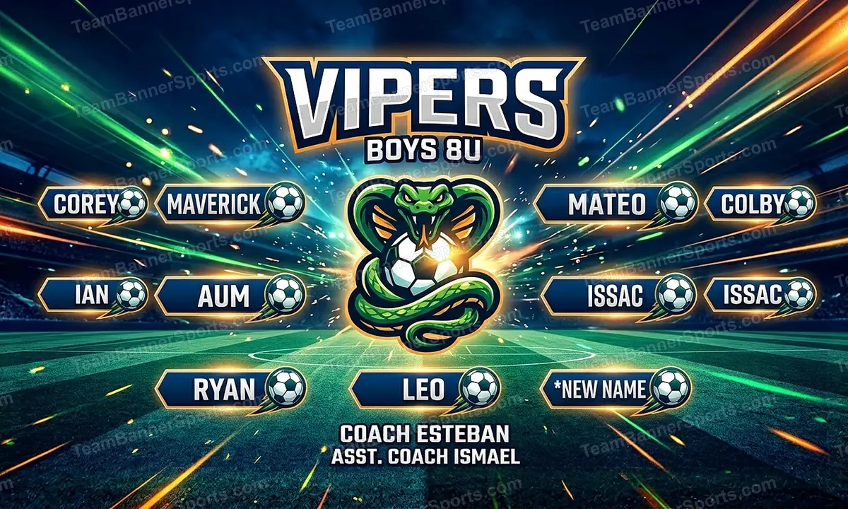 Vipers soccer team banner created with AI