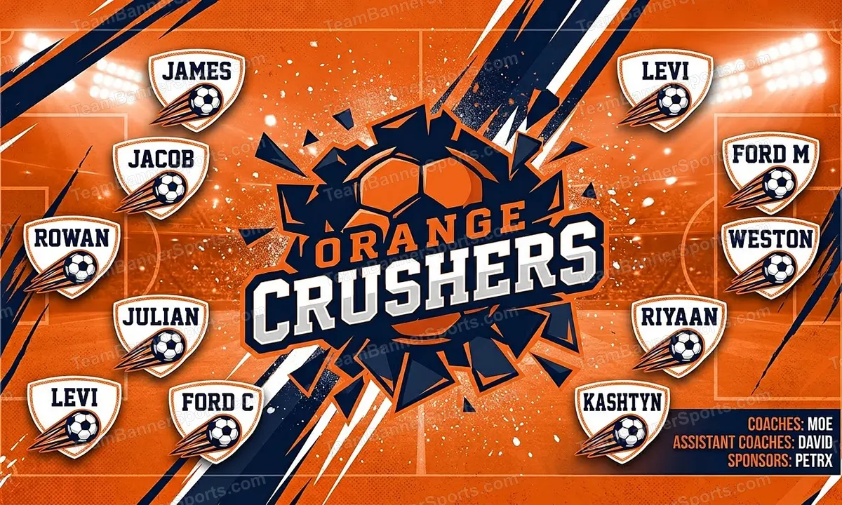 Orange Crushers soccer team banner created with AI