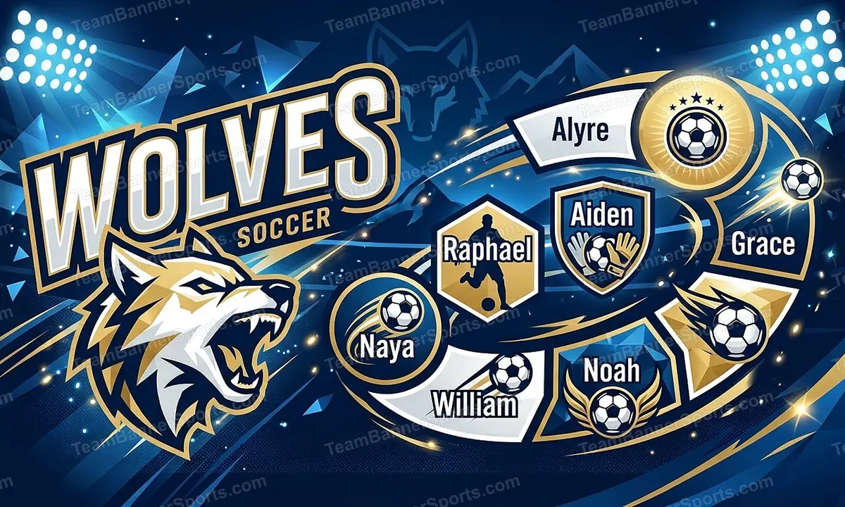 Wolves soccer team banner created with AI