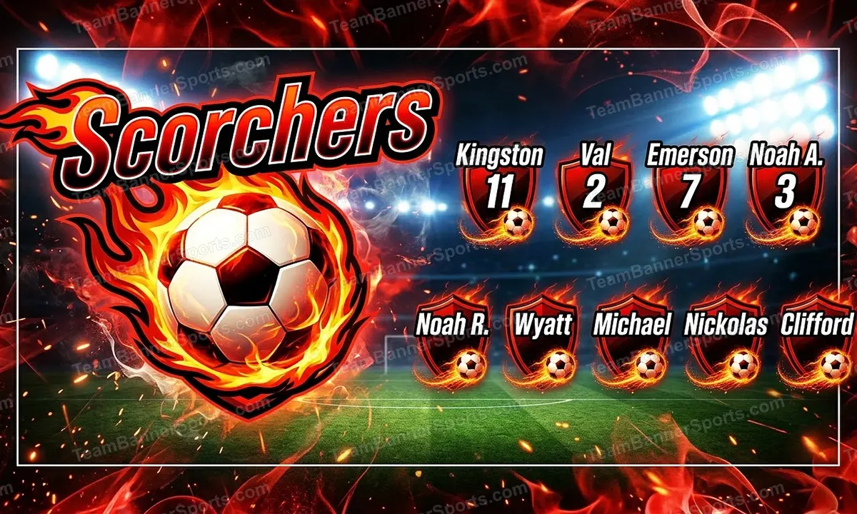 Scorchers soccer team banner created with AI