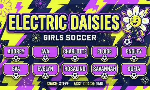 electric Daisies Soccer AI image template