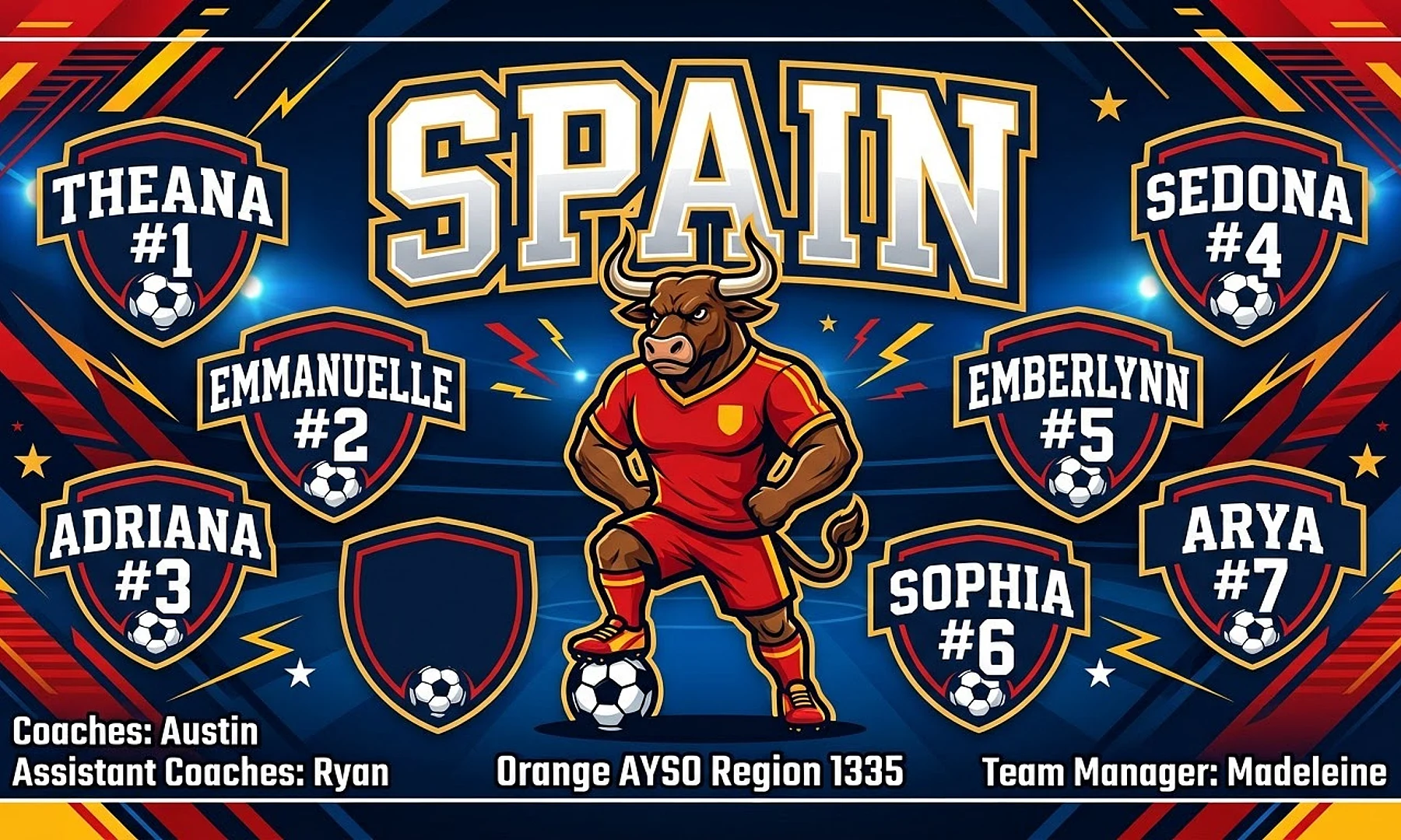 Spain Soccer AI image template