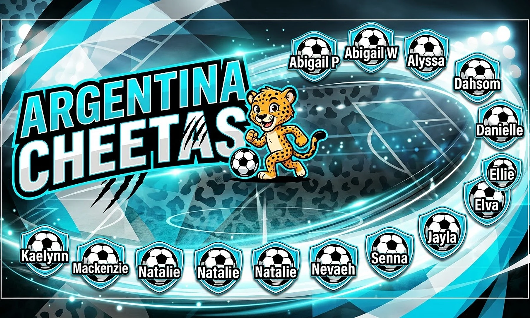 Argentina Cheetas Soccer AI image template