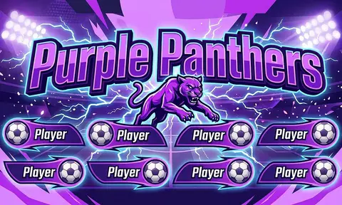 Purple panthers Soccer AI image template