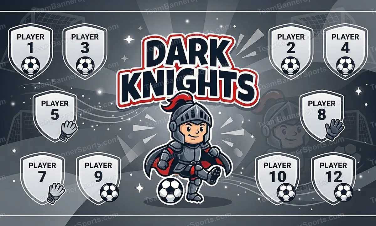 Dark Knights soccer team banner created with AI