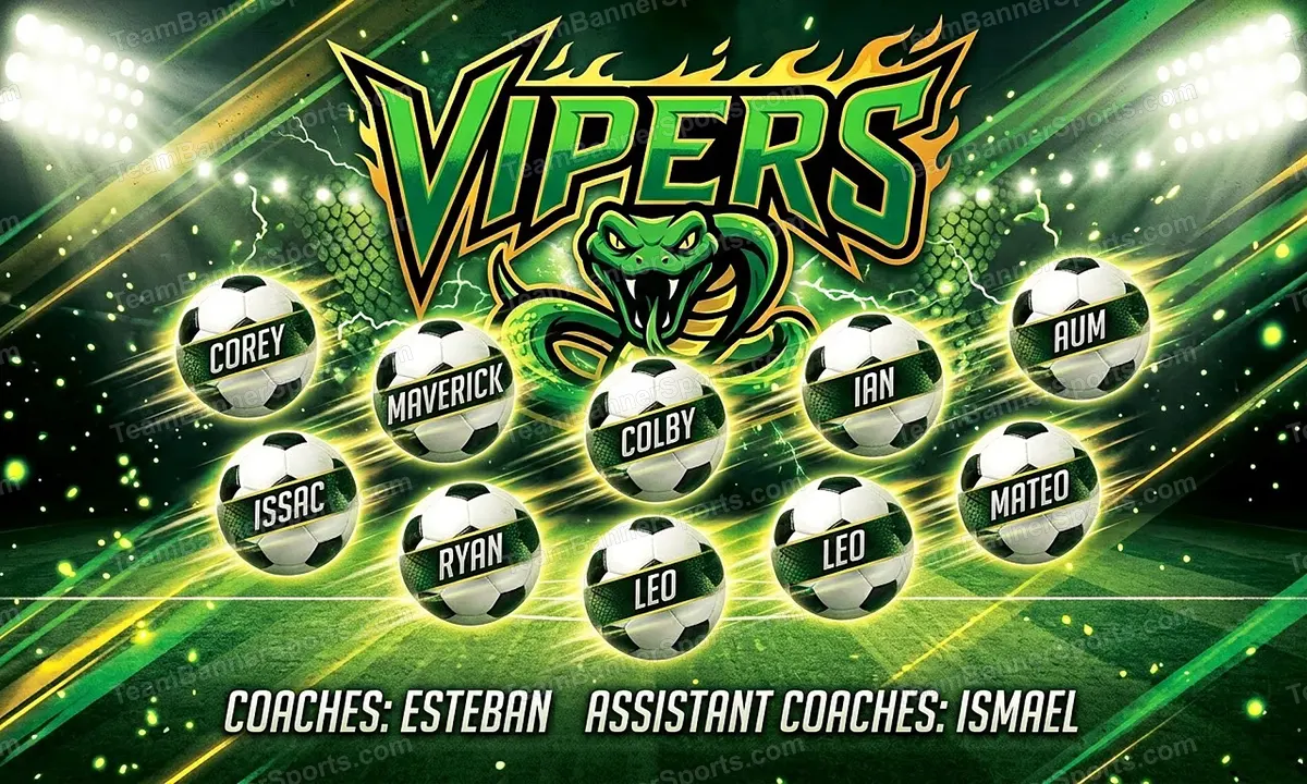 Vipers soccer team banner created with AI