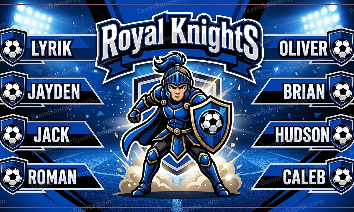 Royal Knights soccer team banner created with AI