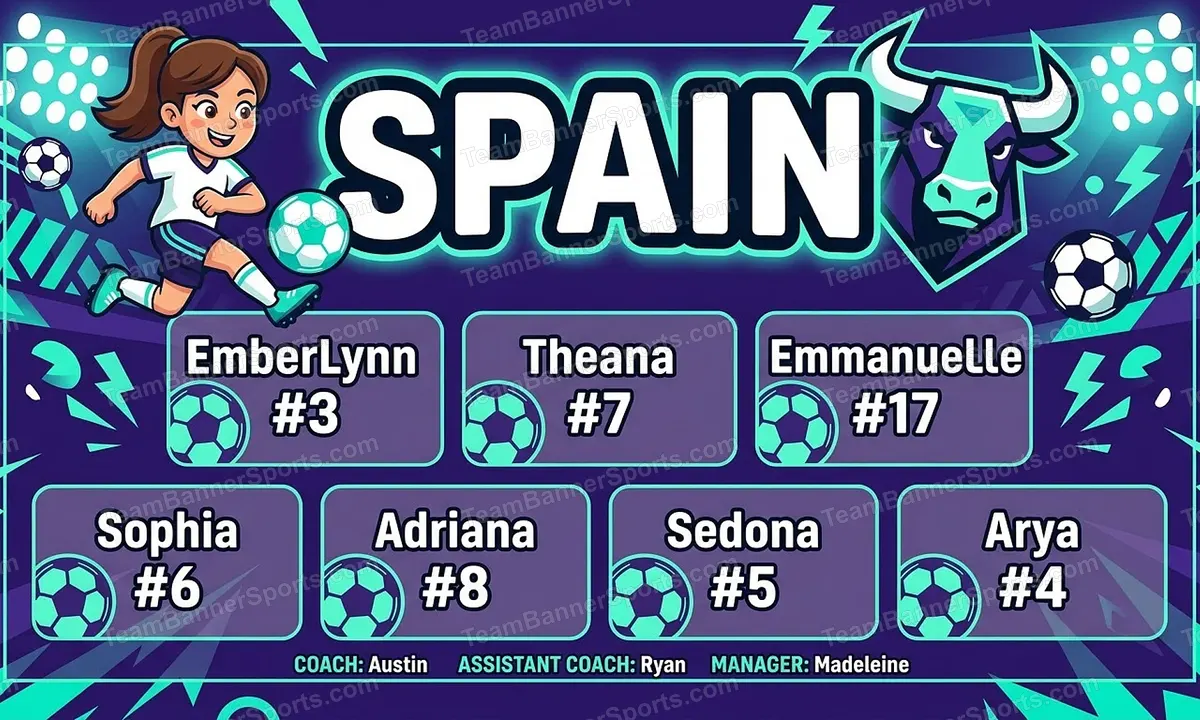 Spain soccer team banner created with AI