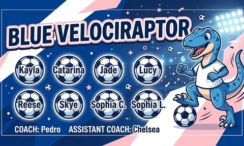 Blue Velociraptor Soccer AI image template