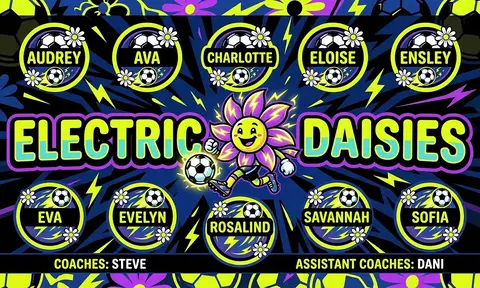 electric Daisies Soccer AI image template