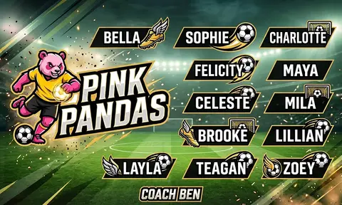 Pink Pandas Soccer AI image template