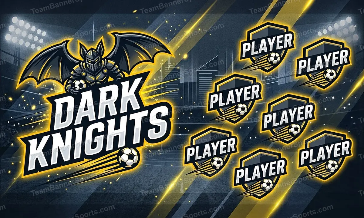 Dark Knights soccer team banner created with AI