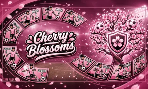 Cherry Blossoms Soccer AI image template