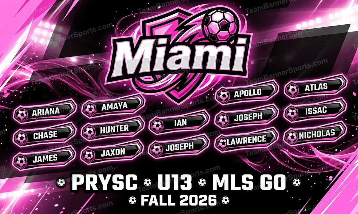 Miami soccer team banner created with AI