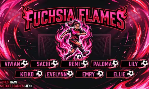 Fuchsia Flames Soccer AI image template