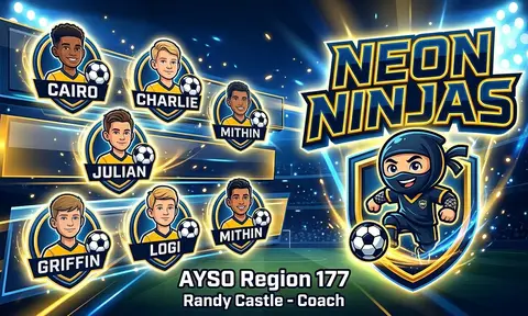 Neon Ninjas Soccer AI image template
