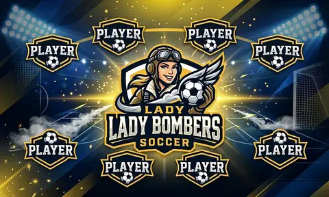 LADY BOMBERS Soccer AI image template