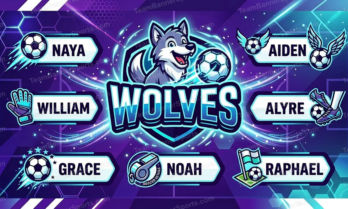 Wolves soccer team banner created with AI