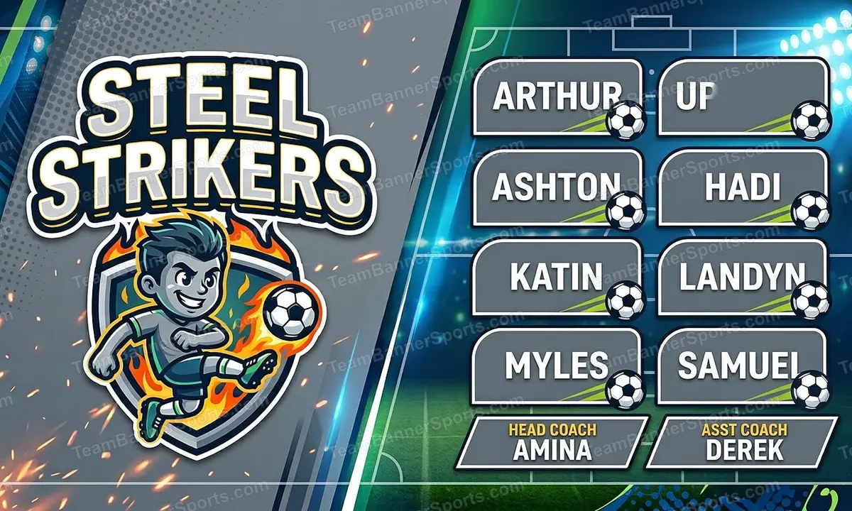 Steel Strikers soccer team banner created with AI