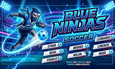 Blue Ninjas Soccer AI image template
