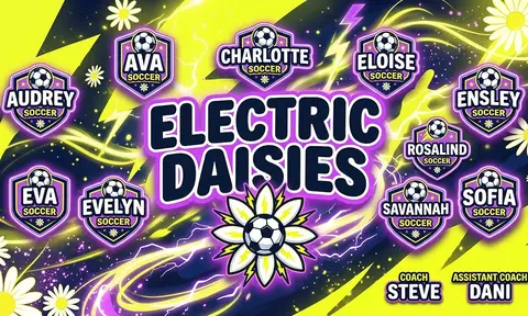 electric Daisies Soccer AI image template