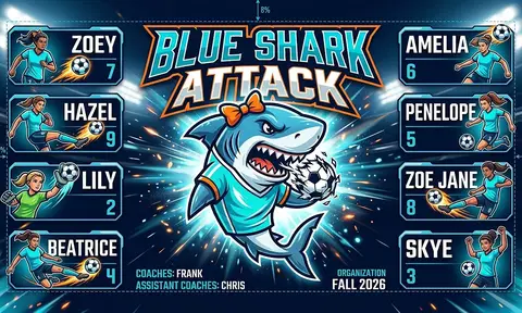 Blue Shark Attack Soccer AI image template
