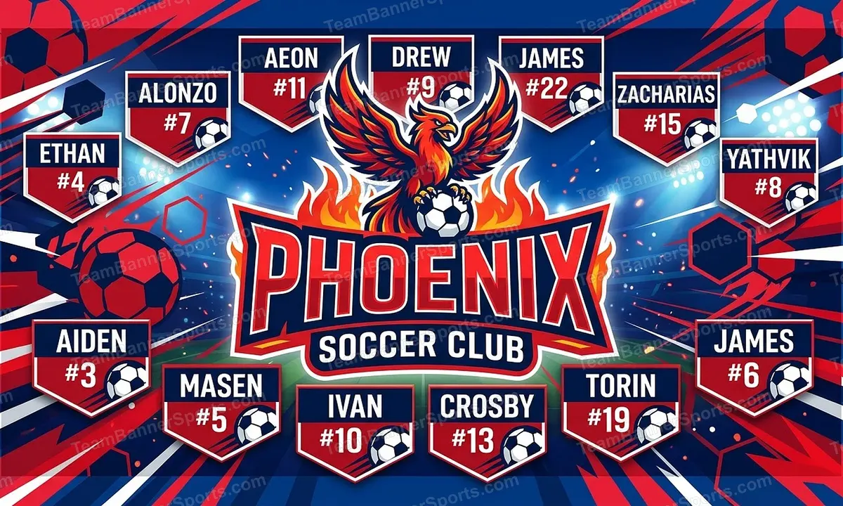 Phoenix soccer team banner created with AI