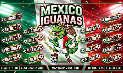 Mexico Iguanas Soccer AI image template
