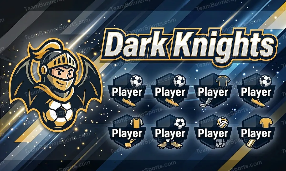 Dark Knights soccer team banner created with AI