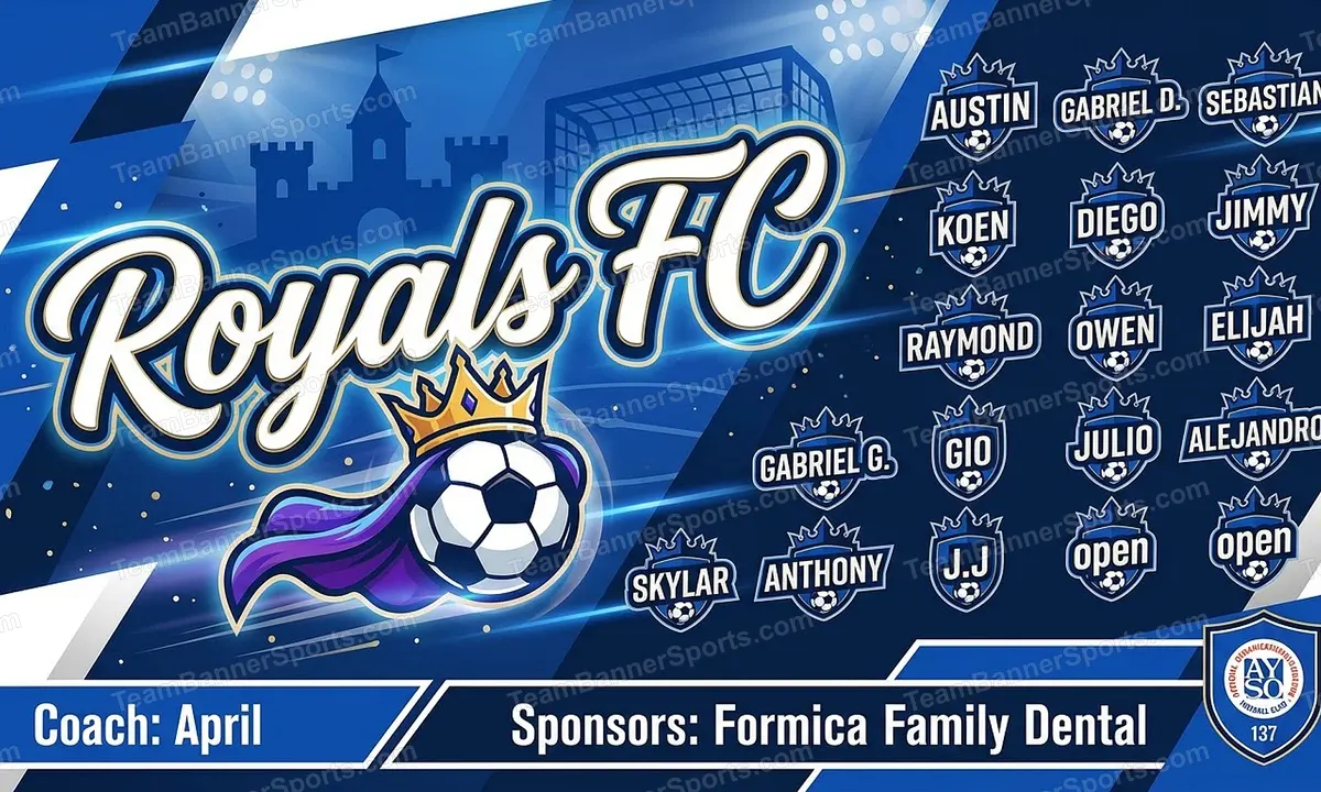 Royals FC soccer team banner created with AI