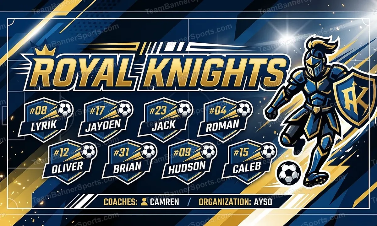Royal Knights soccer team banner created with AI