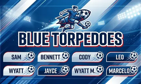 Blue Torpedoes Soccer AI image template