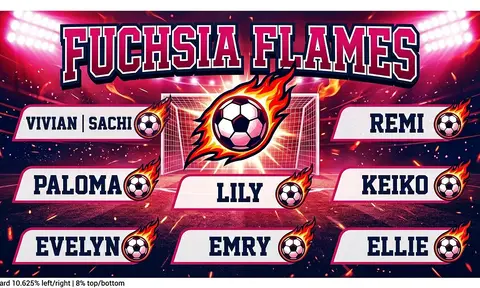 Fuchsia Flames Soccer AI image template