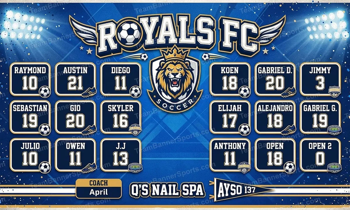 Royals FC soccer team banner created with AI