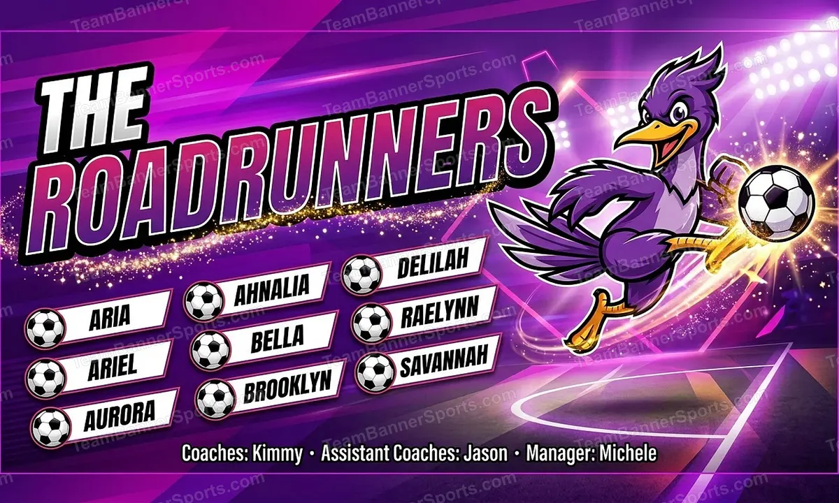The Roadrunners soccer team banner created with AI